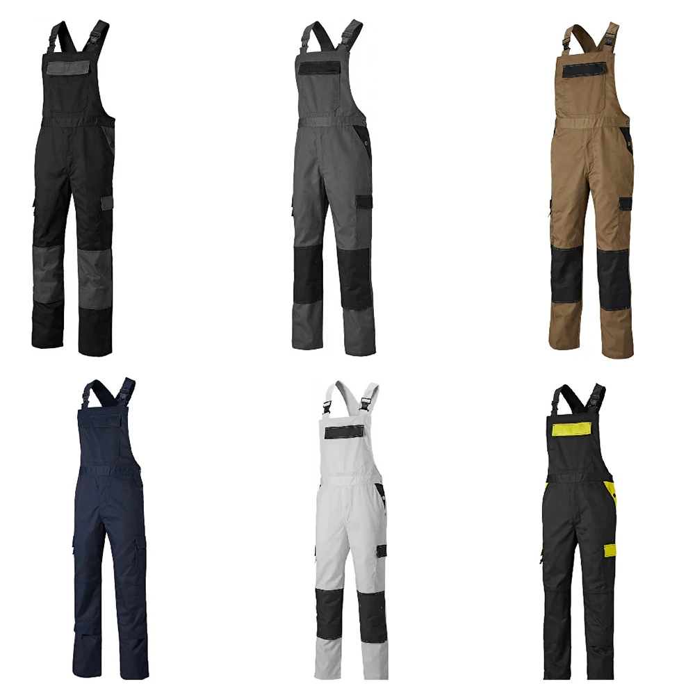 Welding Suit Bib Pants Car Repair Bib & Brace Coverall Workshop Mechanic Clothes Regular Cargo Bib Pants Adjustable Casual Suit