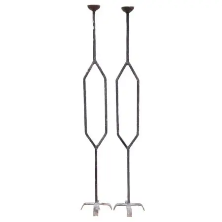 Metal Antique Wrought Iron Candle Stands Floor Standing In Pair Table Top Candle Lanterns For Lighting Home Decoration SND-46