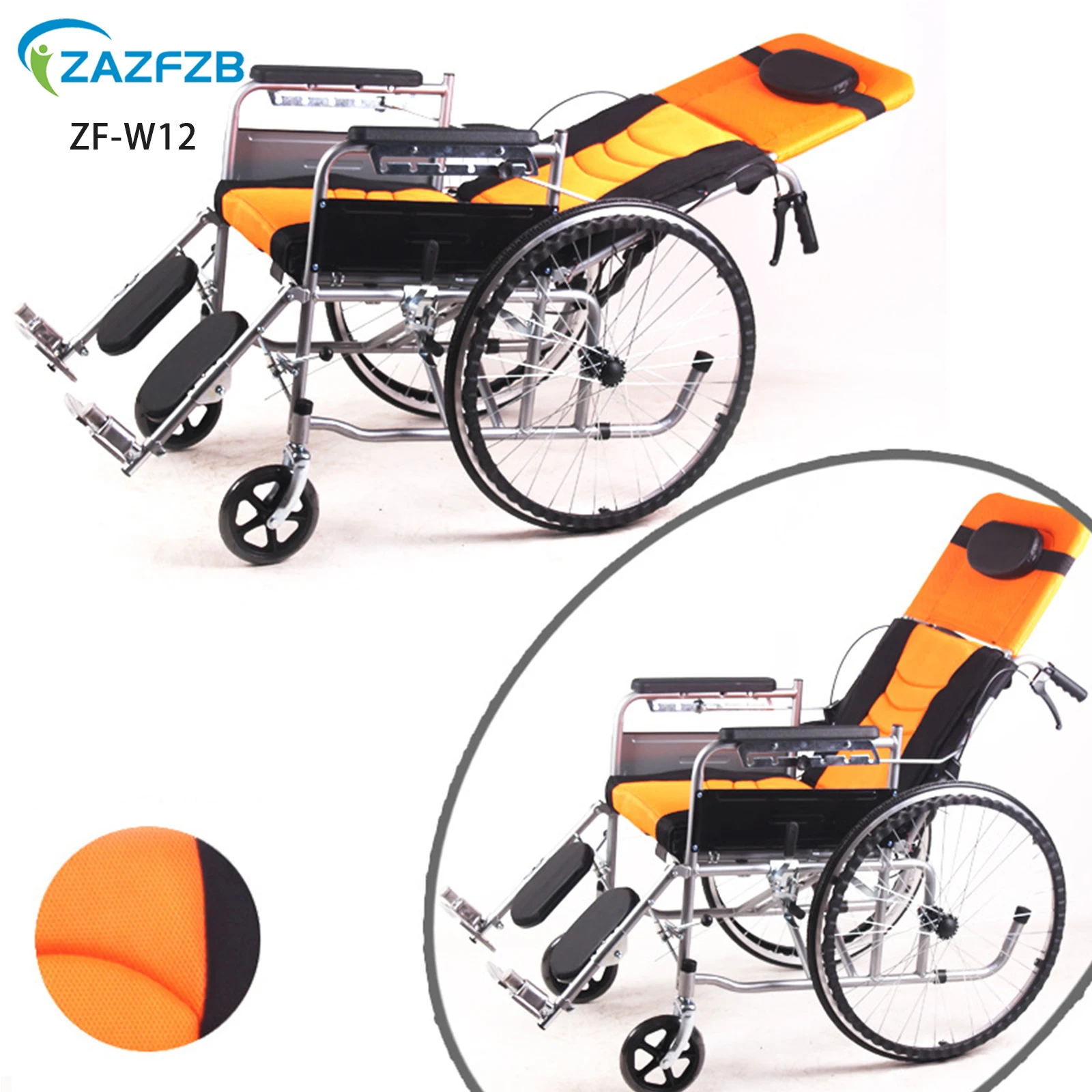Better quality lower price foldable back half full reclining manual wheelchair cushion and commode