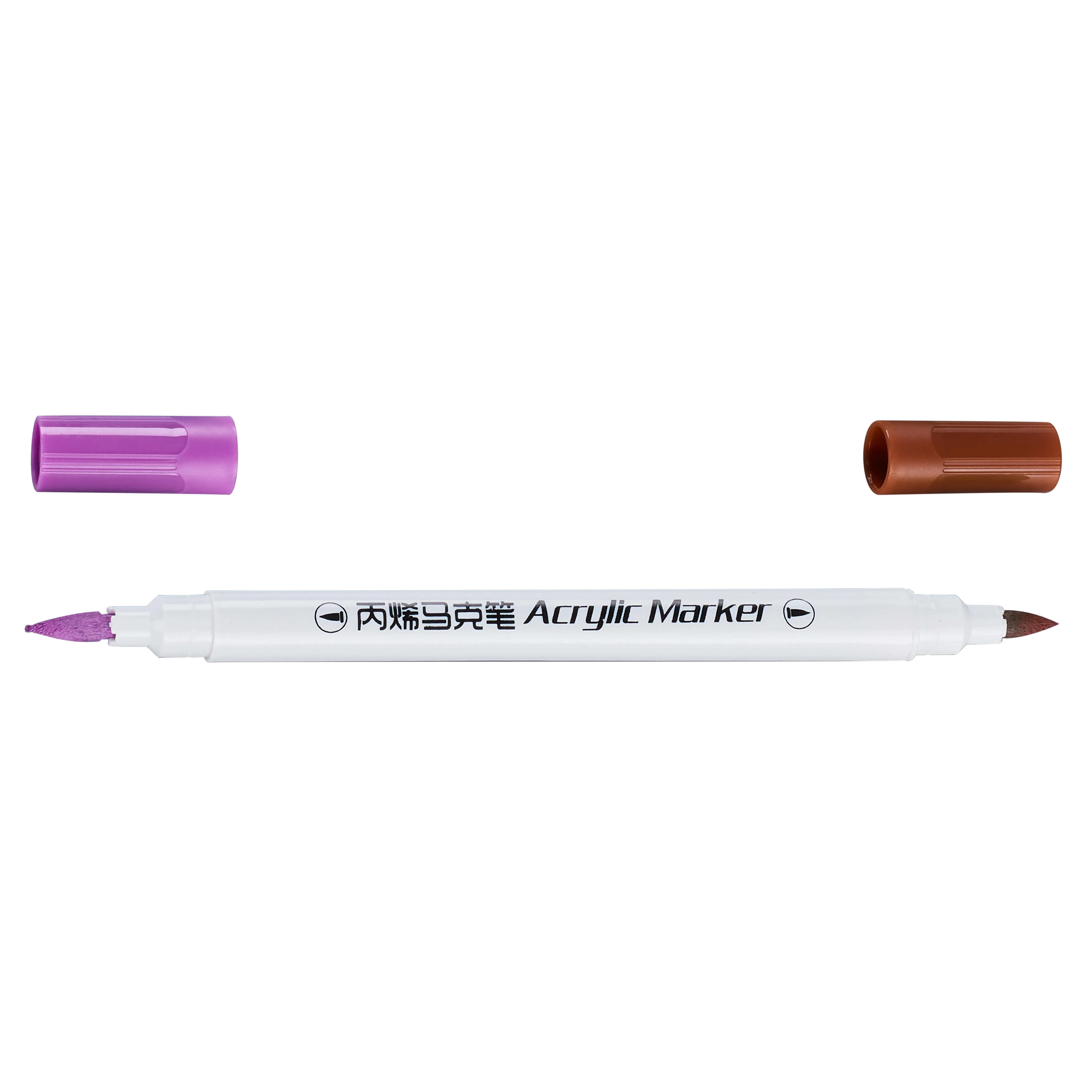 48 Colors Acrylic Marker Set Calligraphy Tip Art Markers with Brush Tip for Rock Painting Stone Glass
