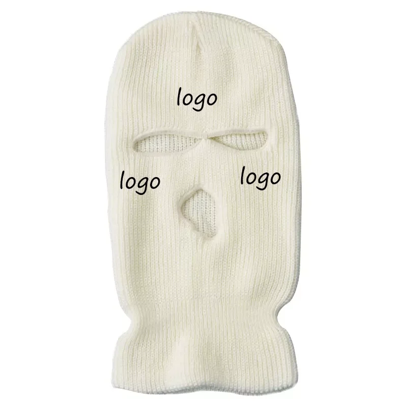 Designer Custom Embroidery Logo Full Face Cover Rapper Bandit Knit Skimask Embroidered Balaclava Ski Mask
