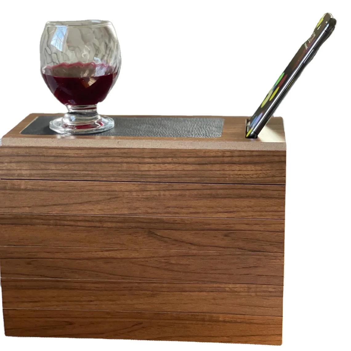 Sofa Side Table Non Slip Surface Adjustable Wooden Sofa Tray