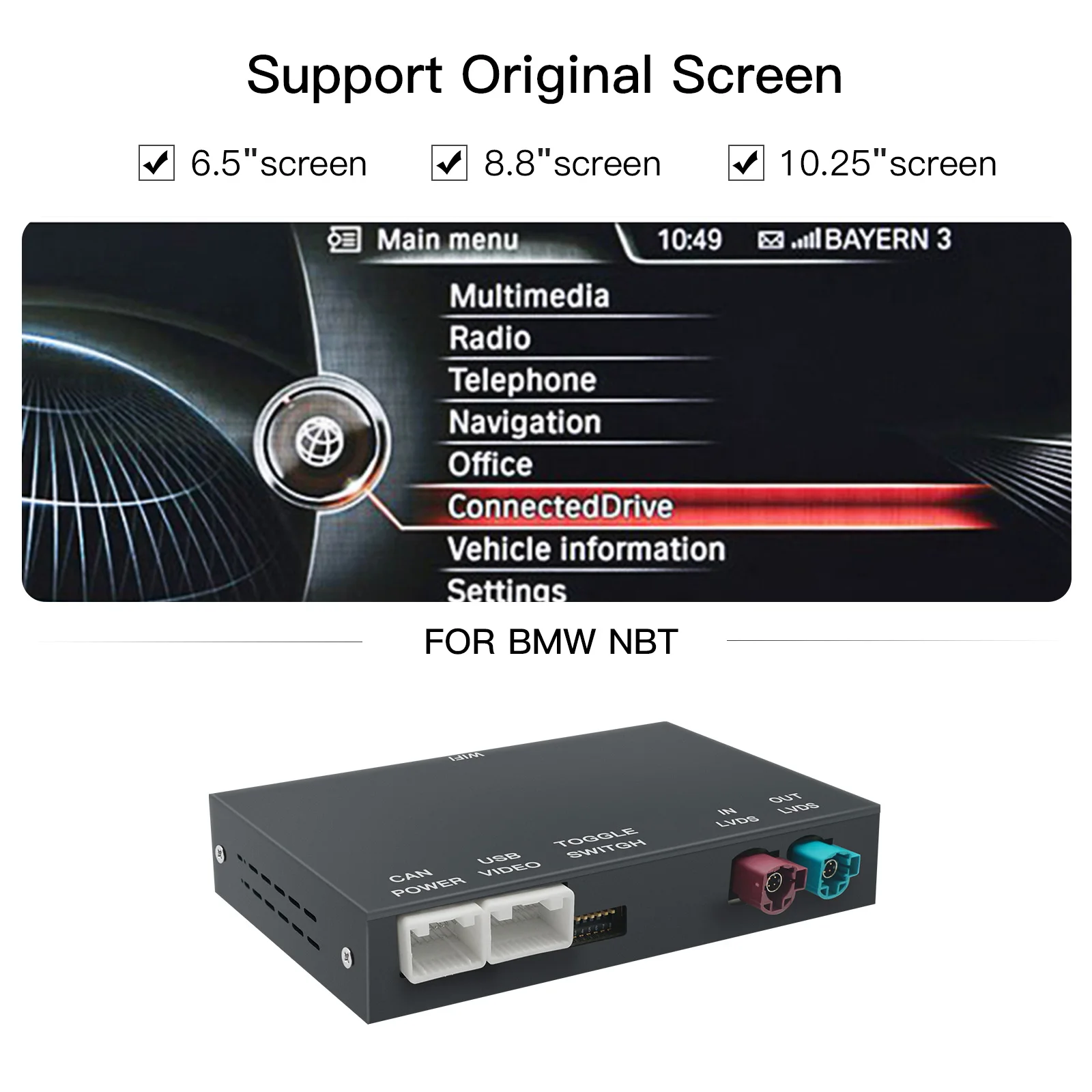 Wireless CarPlay Android Auto Decoding Box For BMW Series F30 F31 F20 F21 F10 F01 X5 E70 X6 E71 X3 F25 F48 E84 CIC NBT