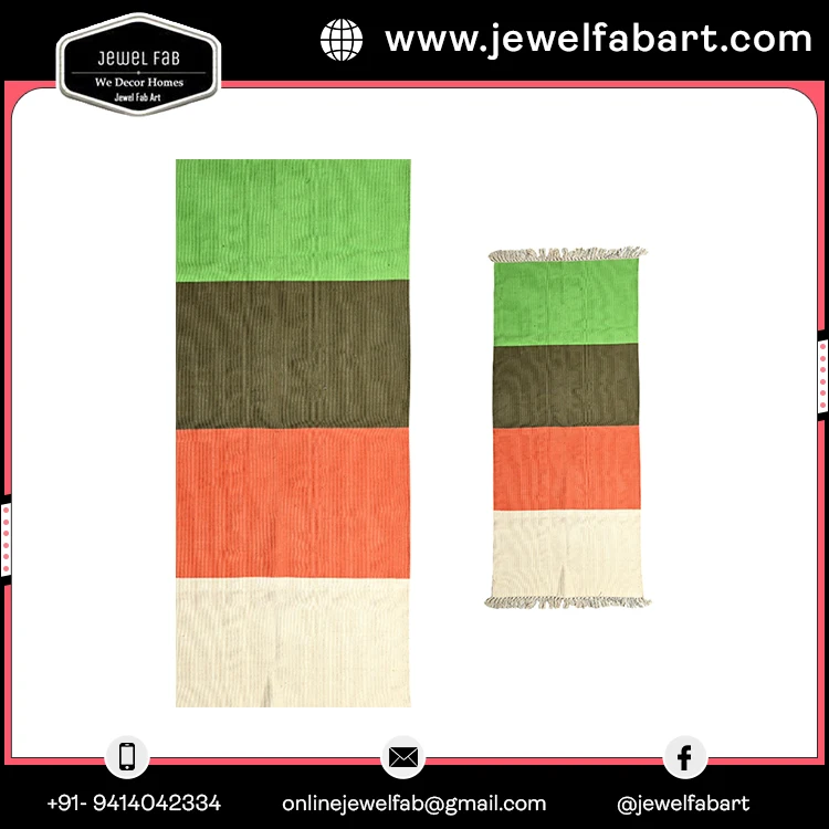 Indian Yoga Mat Anti Slip Machine Washable100% Cotton Hand Woven Rug Home Decor Large Area Baby Play Room Hall Way Prayer Mat