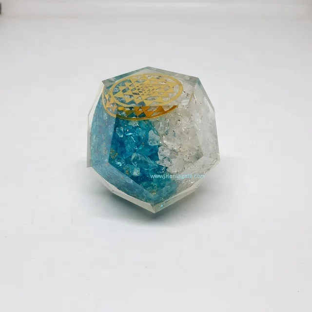 Top Sale Crystal + Aquamarine Gemstone Orgone Dodecahedron Flower Of Life Healing Crystal Balancing Chakra |Buy Jilaniagate