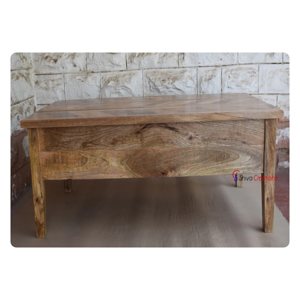Mango Wood Furniture Wooden lift up top coffee table with storage Modern wooden Indoor furniture manufacturer
