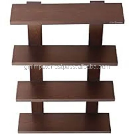 Factory wholesale commercial wooden shoe display rack,simple design shop metal shoes wall display rack