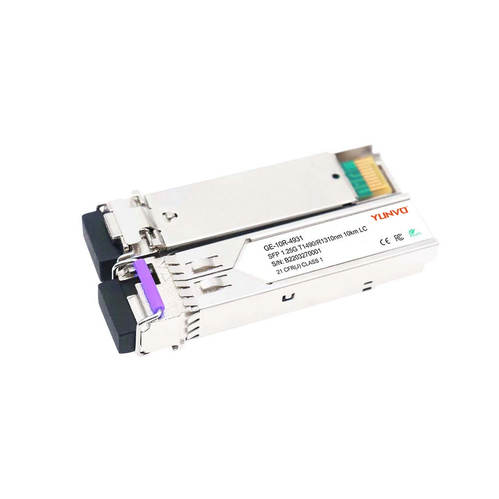 1000BASE-BX-D BIDI SFP-GE-LX-SM1490-BIDI SFP Transceiver, SMF, 1490nm(Tx)/1310nm(Rx), 10km, LC/SC