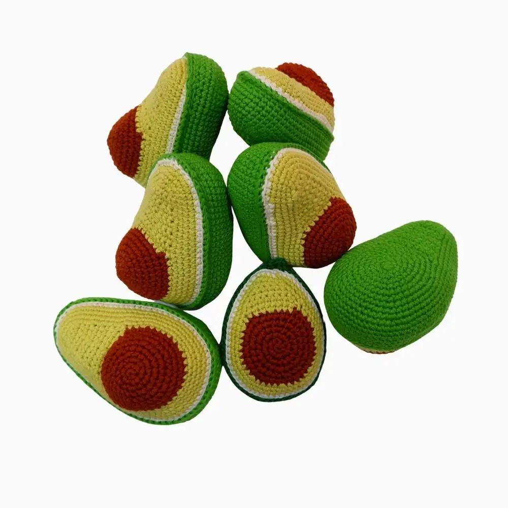 New Handmade Product Manufacturer Pet Toy Avocado Shape Squeaky Funny Interactive Durable Knitting for Dog Cat Small Animal
