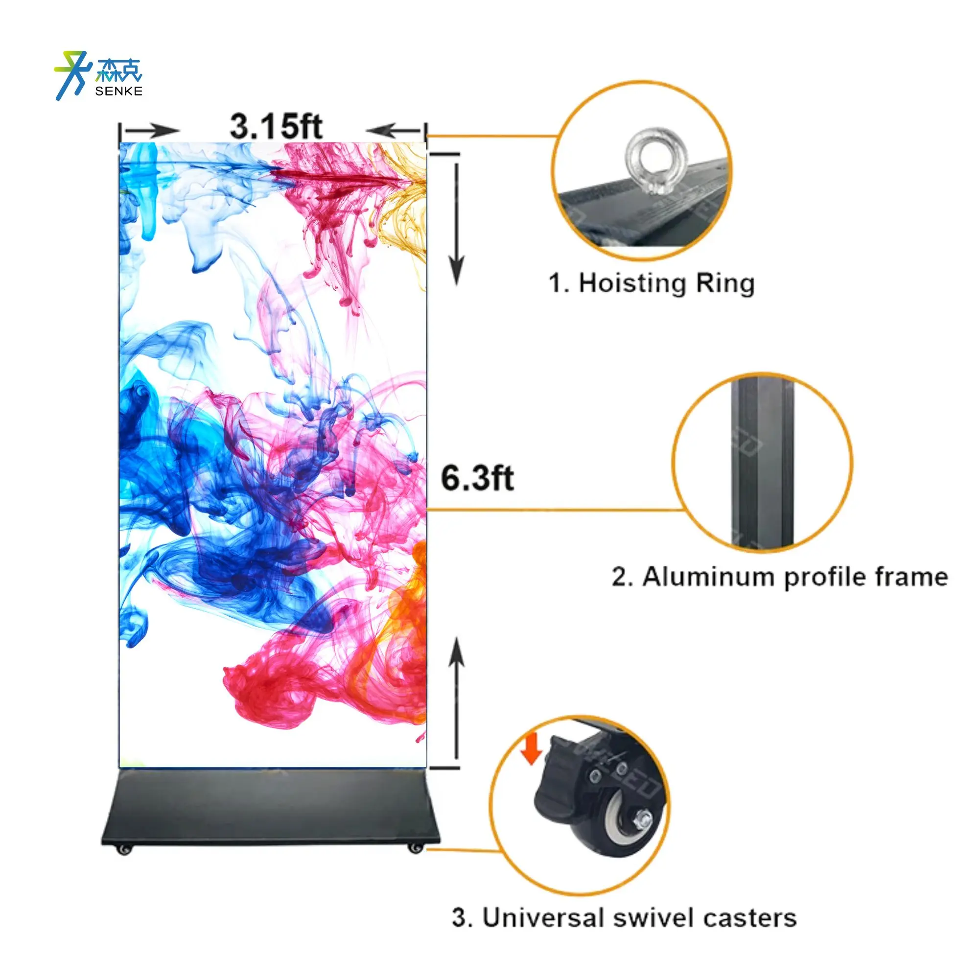 Senke Customization 3D 4K Full Screen Floor Stand Digital Signage Kiosk Digital Signage And Displays