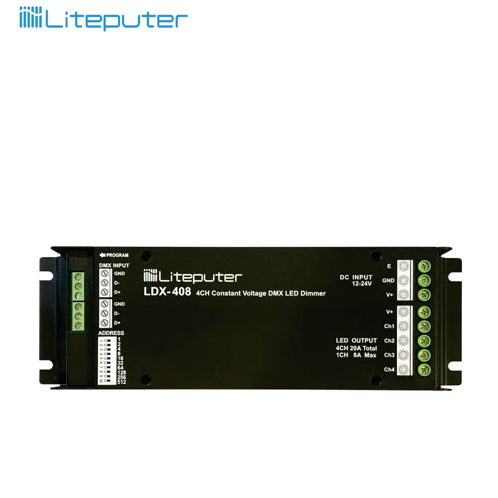 DMX512 12V 24VDC RGBW светодиодная затемнения Диммер контроллер