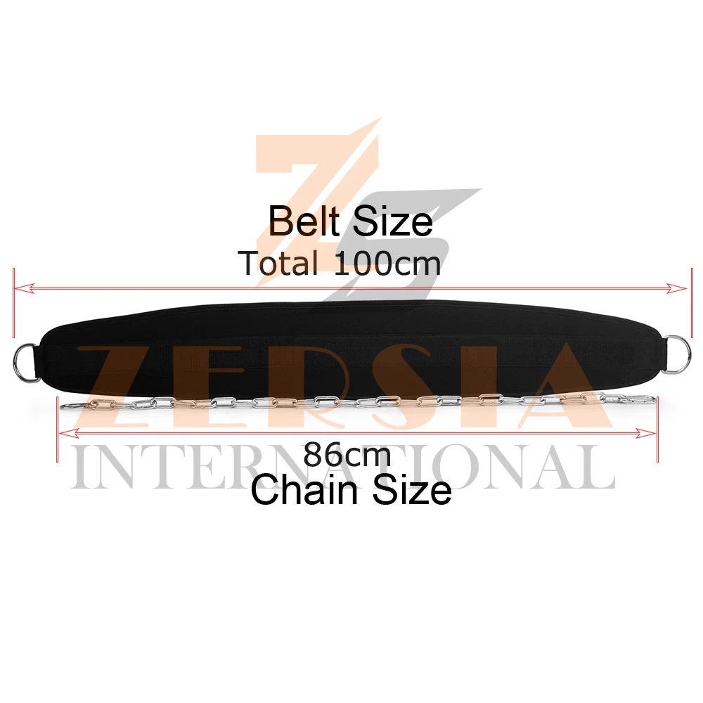 2022 New Arrival Customized Fitness Dip Weightlifting Belts For Training with chain Adjustable Neoprene Gym Weight Lifting Belts