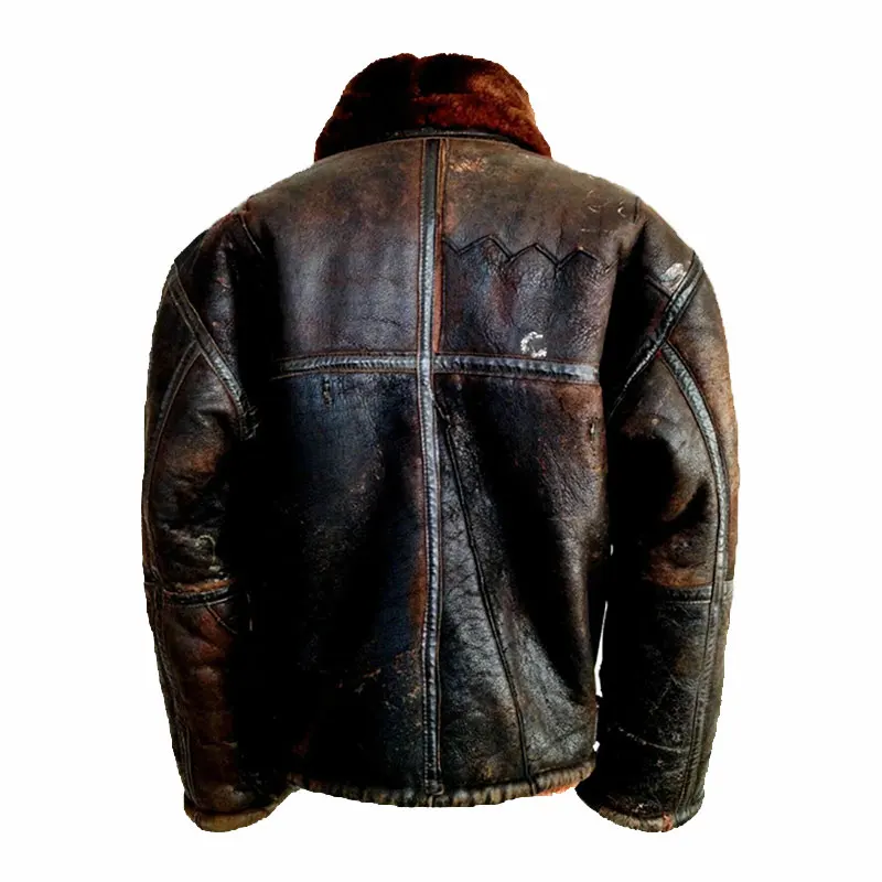 Top Quality Distressed Leather Coar Aviator Pilot Leather Jacket Coat
