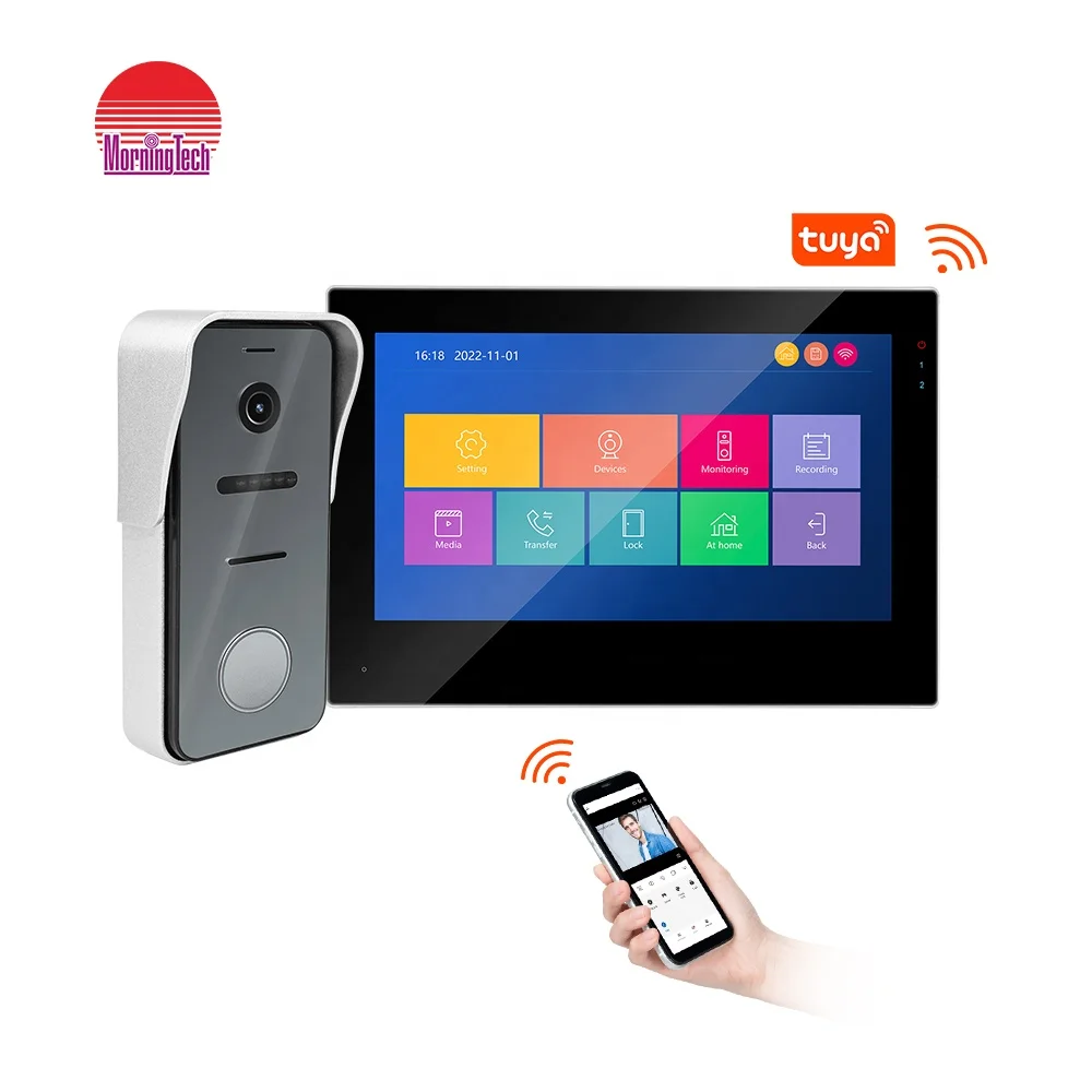 1080P Smart Video Doorbll Tuya WiFi 2 Wire Video Door Phone Dual-Way Door Intercom for Villa Home Security