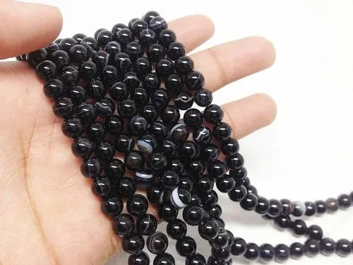 Wholesale Natural Black Tourmaline Gemstone Round Shape Beads For Jewelry Making Bracelet Necklace Pendants  for Men Women