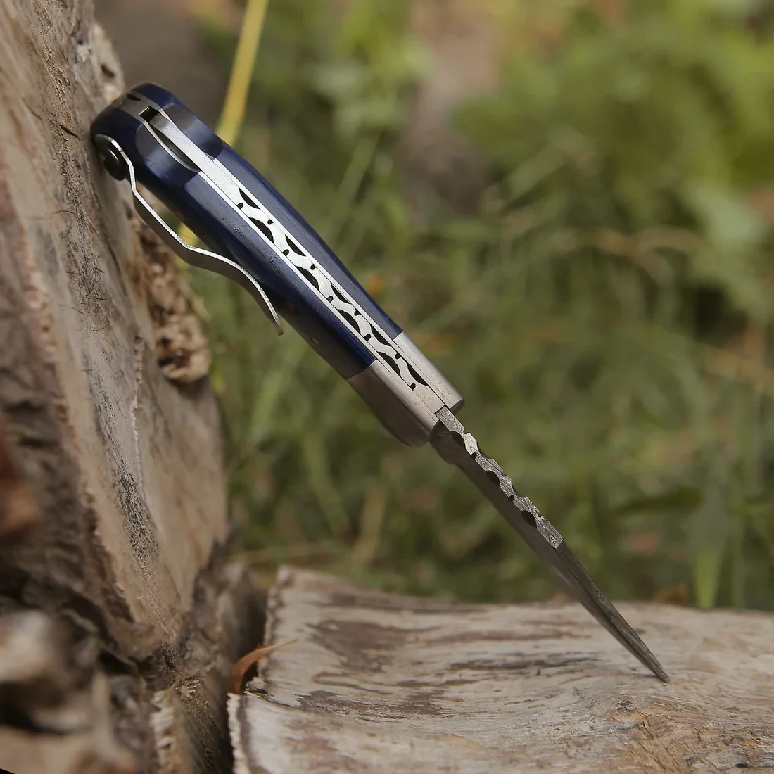 utility knife Custom Handmade Damascus Steel folding pocket knife knife With back Clip leather sheath Drop shipping