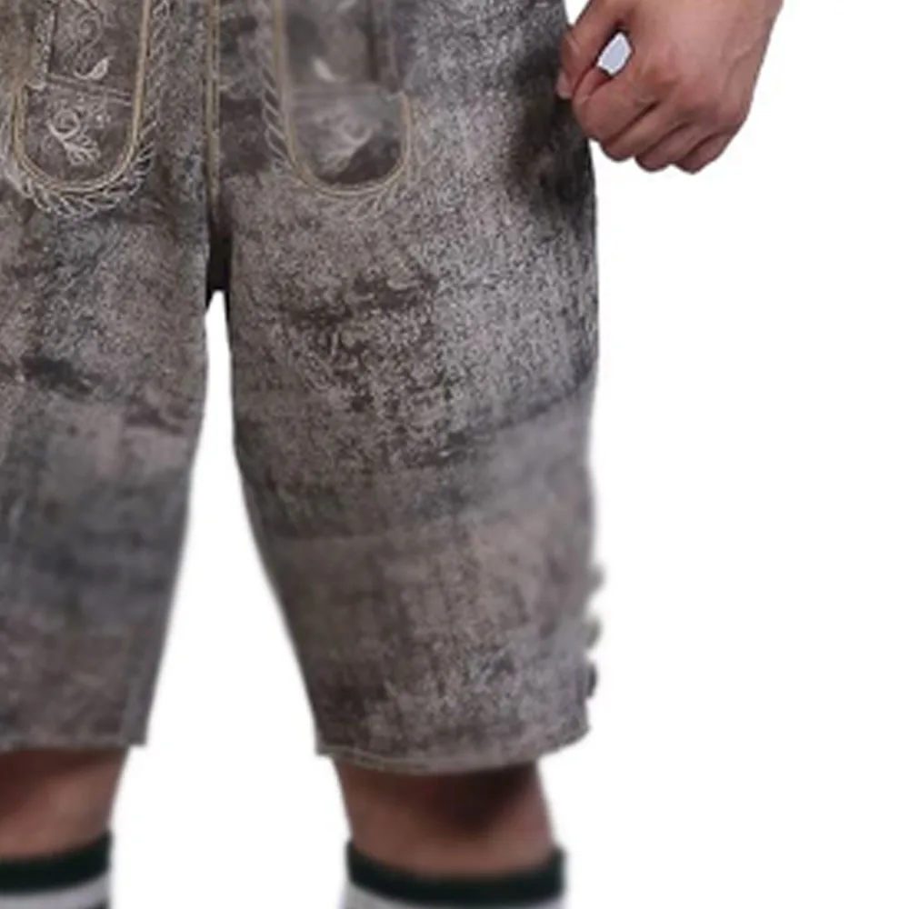 Windproof Breathable Soft Fabric High Street Wear Lederhosen Leather Embroidered Shorts Quick Dry Leather Embroidered Shorts