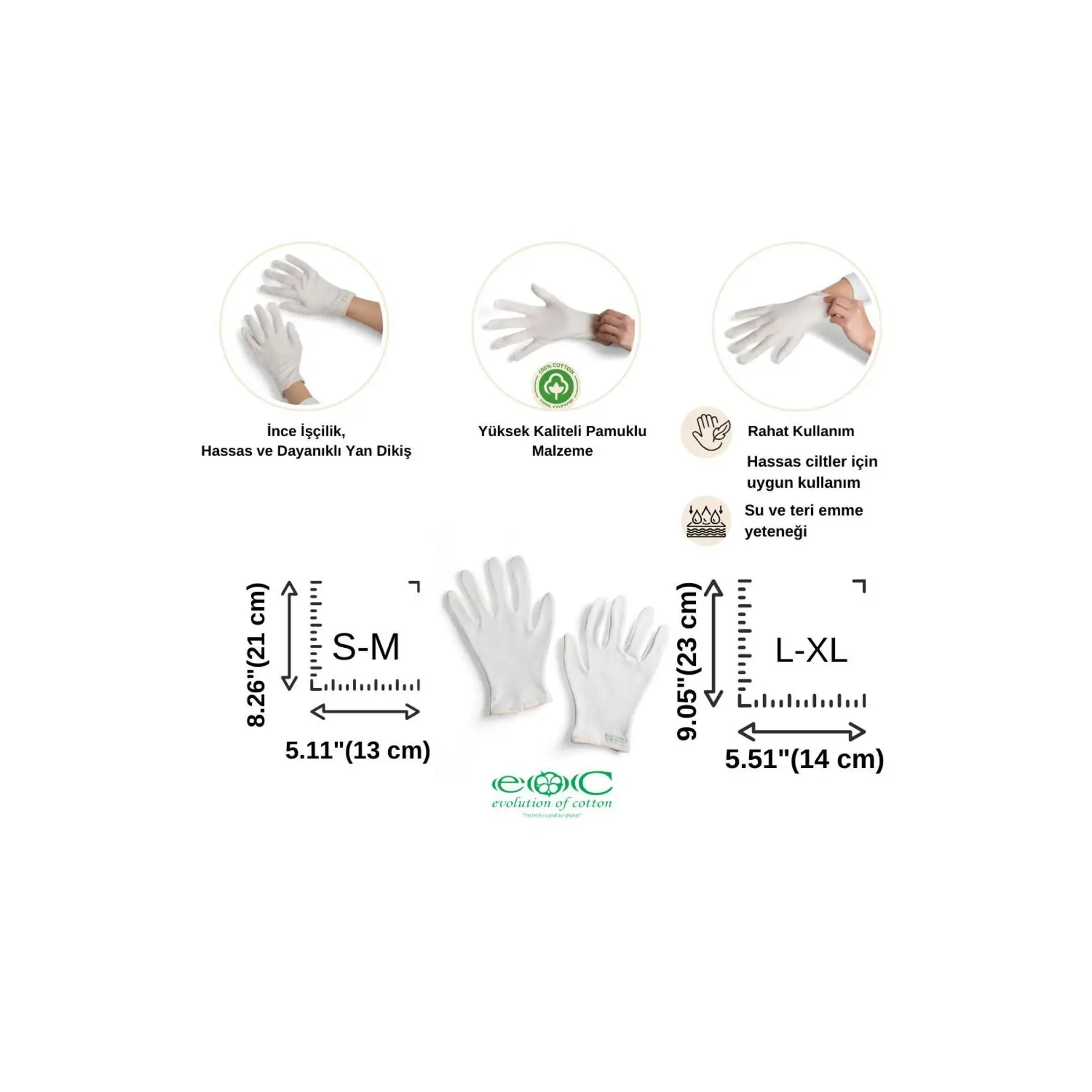 Washable Cotton Flexible Combed Gloves [For Eczema, Vitiligo, Daily Hand Care]