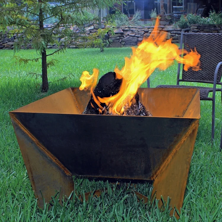 portable outdoor corten steel wood burning bowl firepit out door metal garden camping fireplace fire pit