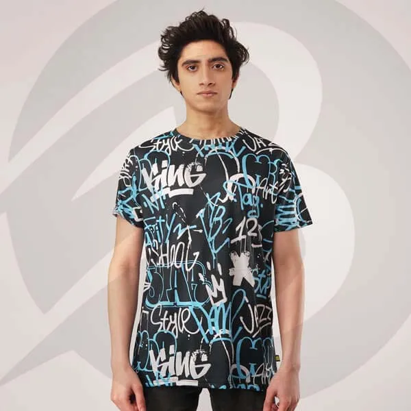 Men Athletic Top Activewear Printed Tee Shirt Running Clothes Light weight Gym Sports Quick Dry Custom Printed T-shirts