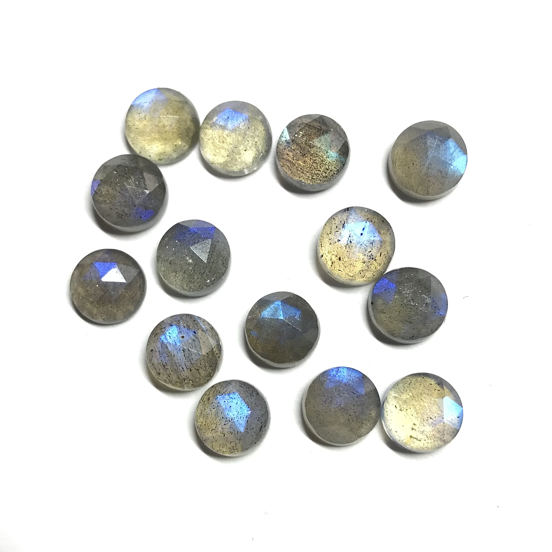 4mm Natural Labradorite Round Shape Rose Cut Cabochon Loose Gemstone High Quality Semi Precious Stone Wholesale Price