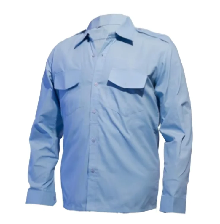 Premium Quality Cotton Polyester Light Blue Security Shirt for Daily Wear Use from Indian Exporter Available at Affordable Price