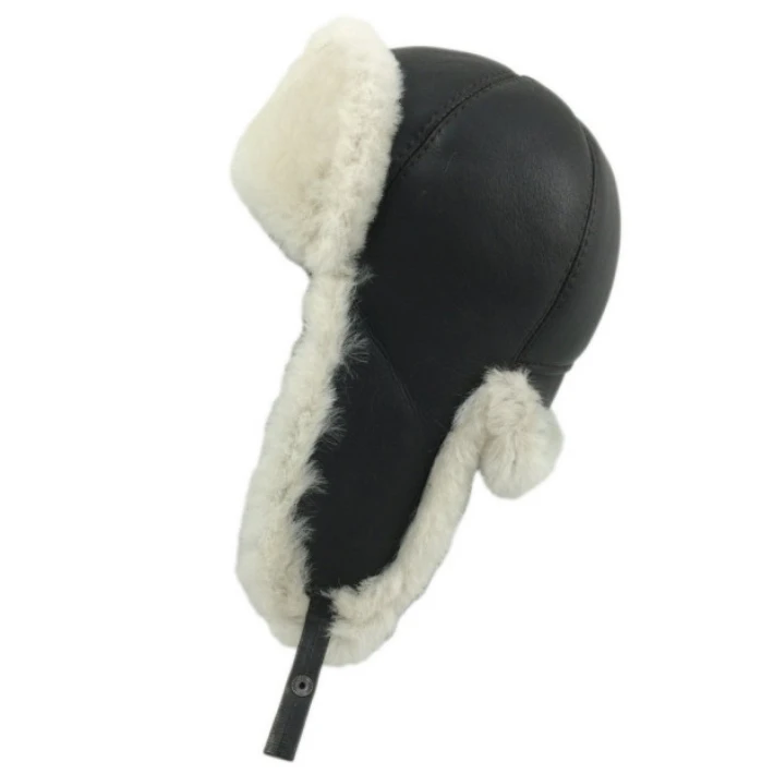 High Quality Windproof Breathable Usage Warm Fur Hats New Arrival Wholesale Genuine Leather Snow Caps With Custom Colors