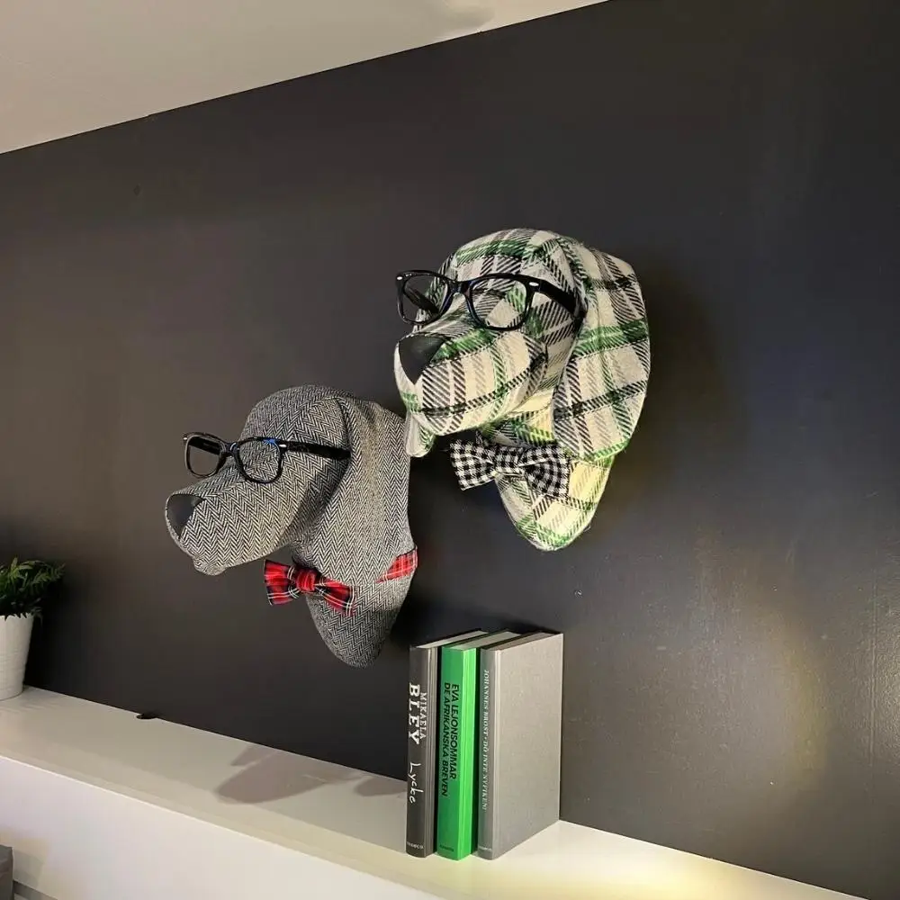 Modern art fabric animal head sculpture wall mounted color  model resin animal statue crafts home decoration