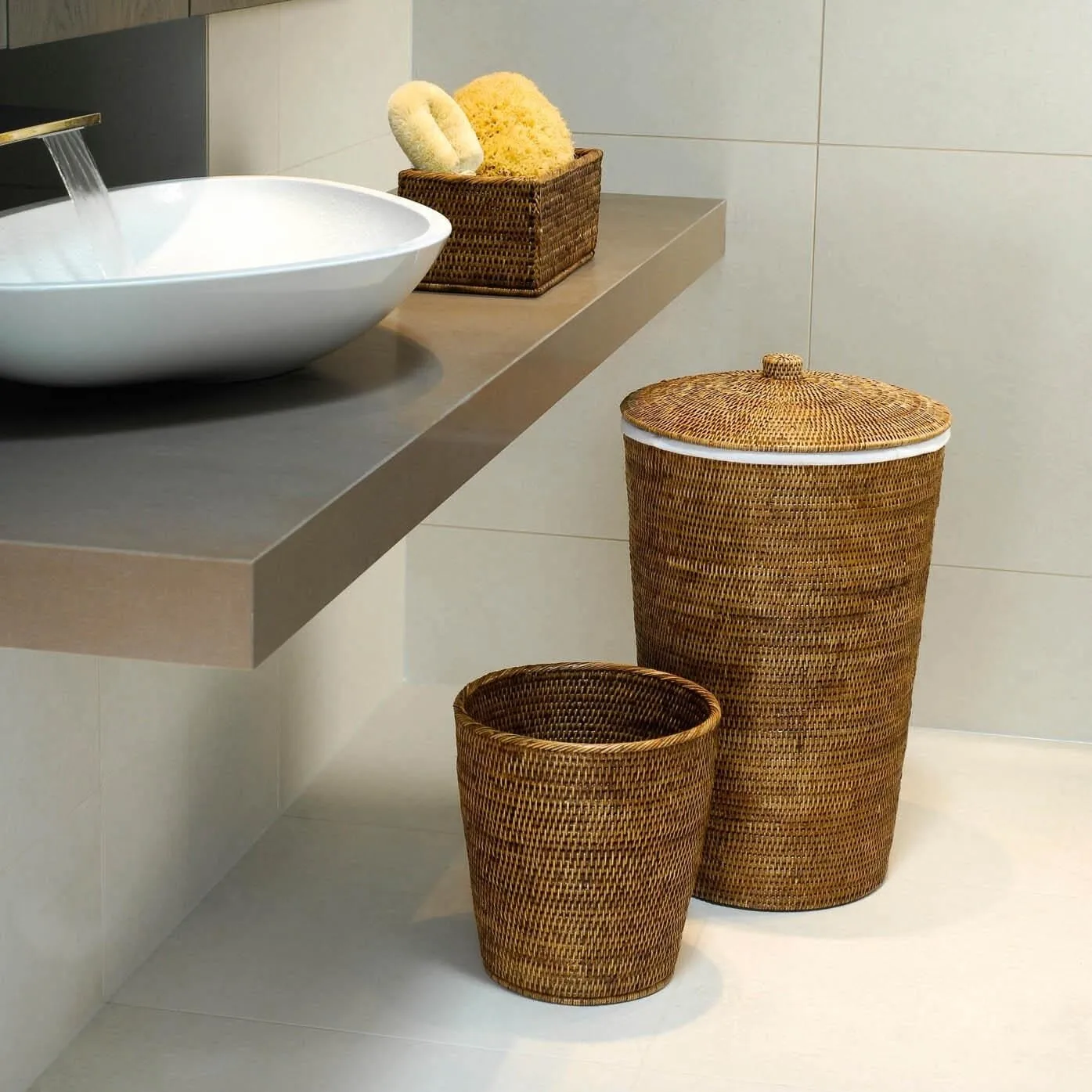 Manufacture Vietnam Wicker Rattan Basket With Lid Decor Bathroom  OEM Designs Acceptable Custom Handmade Vietnam