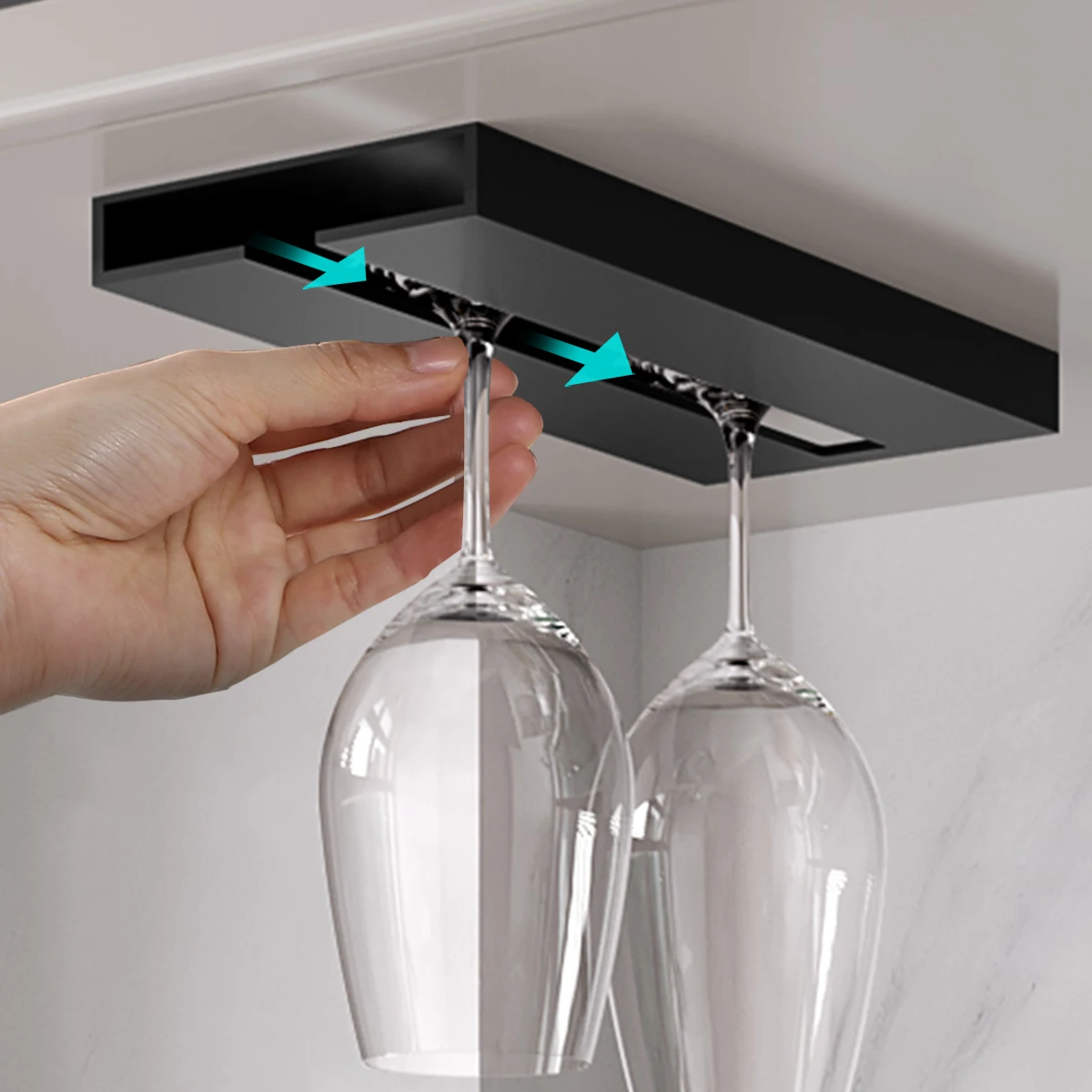 Kitchen Wine Glass Rack Holder Hanging Metal Aluminum Wine Glass Cups Holder Rack