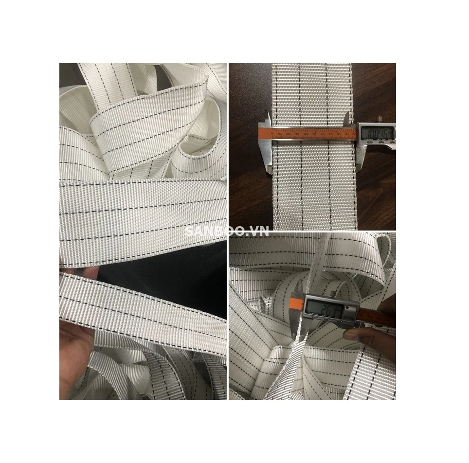 Premium Heavy-Duty 10cm White Polyester Webbing Strap Custom Size Ratchet with Premium Strength Durability for Industrial Use