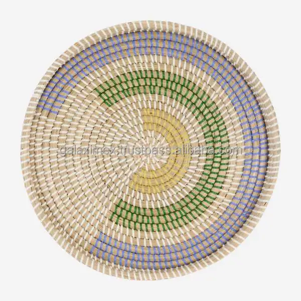 Top Selling Cheap Price Wholesale Seagrass Wall Natural Boho Home Decor Seagrass Woven Wall Basket Decorative Wall Art Baskets