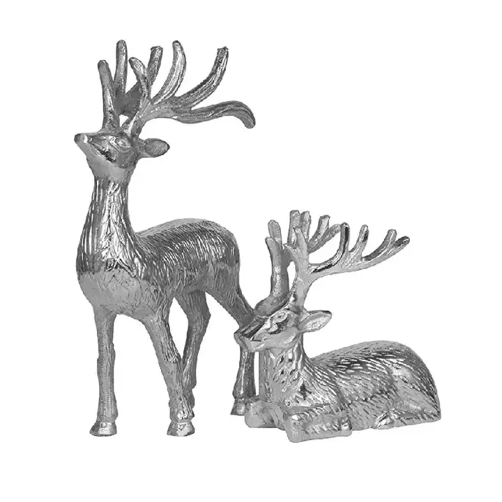 Новый дизайн алюминиевая скульптура золотого оленя для украшения уникальная дизайнерская посуда спальни