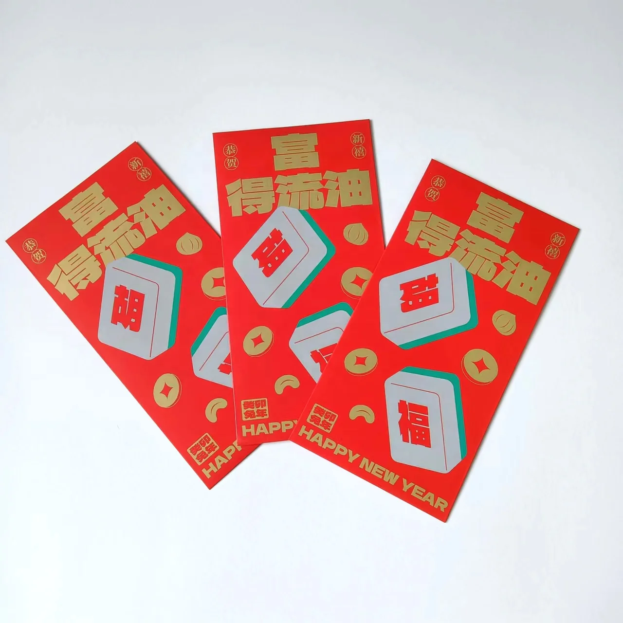 Factory custom red packet pouch cash paper envelope hongbao with soft-touch paper packaging envelope
