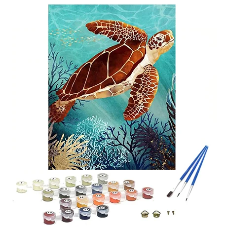Animal Art Canvas Number Painting Kit Oil Painting Handmade DIY Painting By Numbers For Kids Adult Beginners