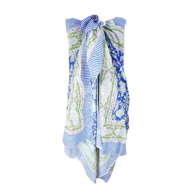 Индийский ручной печатный летний шарф работы стильный парио саронг мягкая вуаль ткань Пляжная накидка