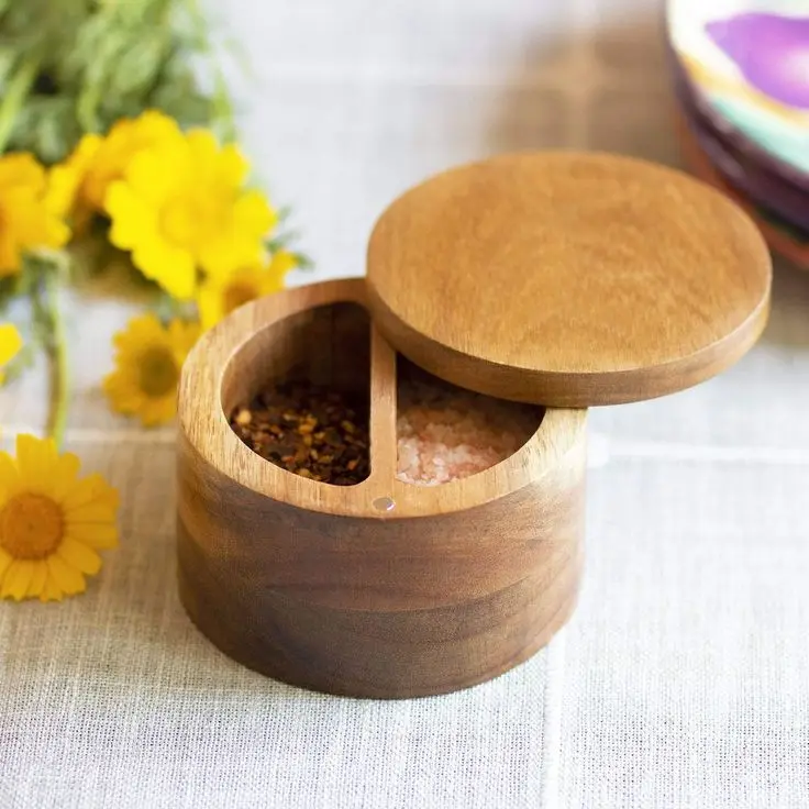 Hot Selling Marble Salt and Pepper Set Wedding Finest Quality Round Shape Sugar Salt and Pepper Bowl Set With Wooden Plate