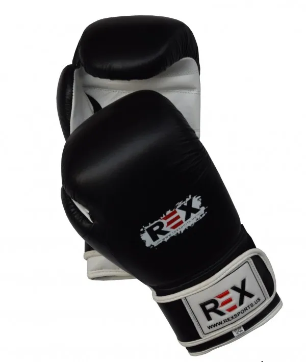14oz REX Black Red PU Boxing Gloves Artificial Leather MMA Sparring PVC Punch Bag Muay Thai Training Glove with Custom Logo