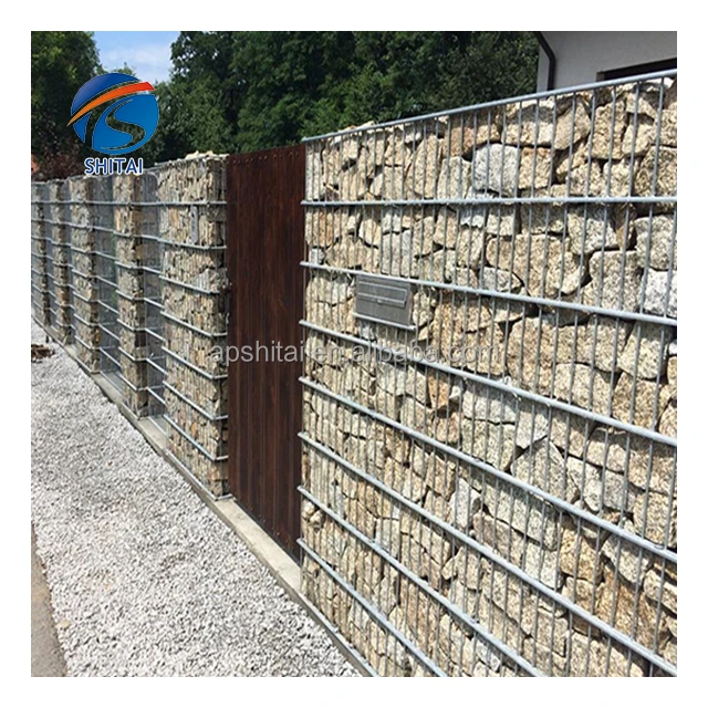 best quality galvanized rectangle hole gabion fence welded decorative gabion box walls for landscape retaining gabion fence