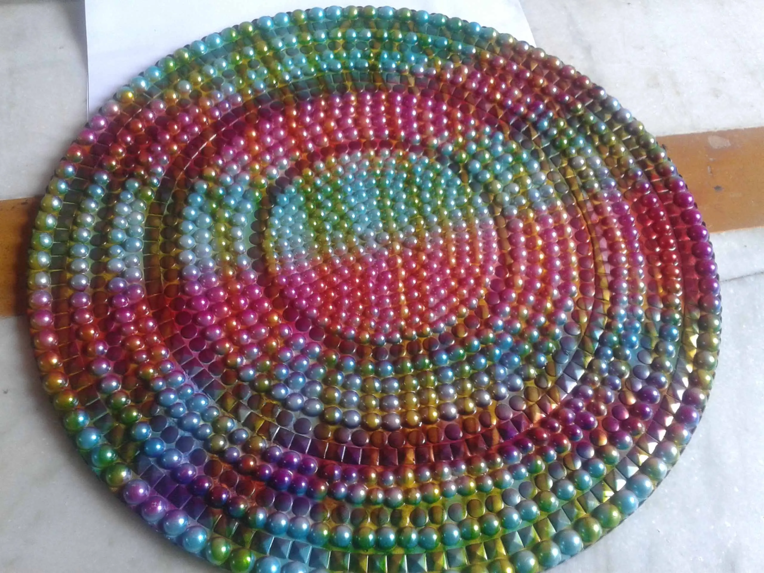 2024 GLASS MOSAIC PLACEMATS High quality Mosaic coaster safe Round Liquid Coasters and Placemats For Drink  Mats & Pads