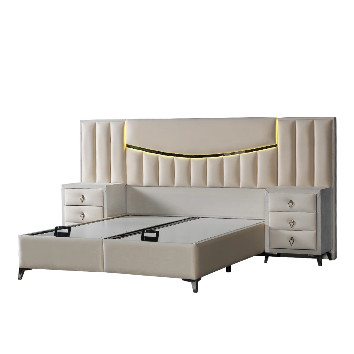 Factory Luxury Design Double Storage Space King Leather bed For Bedroom Furniture Minimalist Luxurious King Bedroom Furniture
