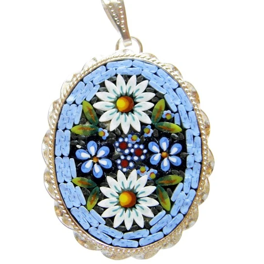 Glass made Murano small mosaic objects  Necklace and Accessory Hand Made in ITALY Florence  Handcrafted Italia Lampworked Byzan