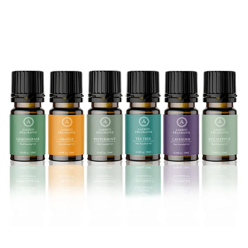 High on Demand Personal Care Pack of 6 Essential Oil Lavender Orange and Tea Tree Essential Oils for Body Care