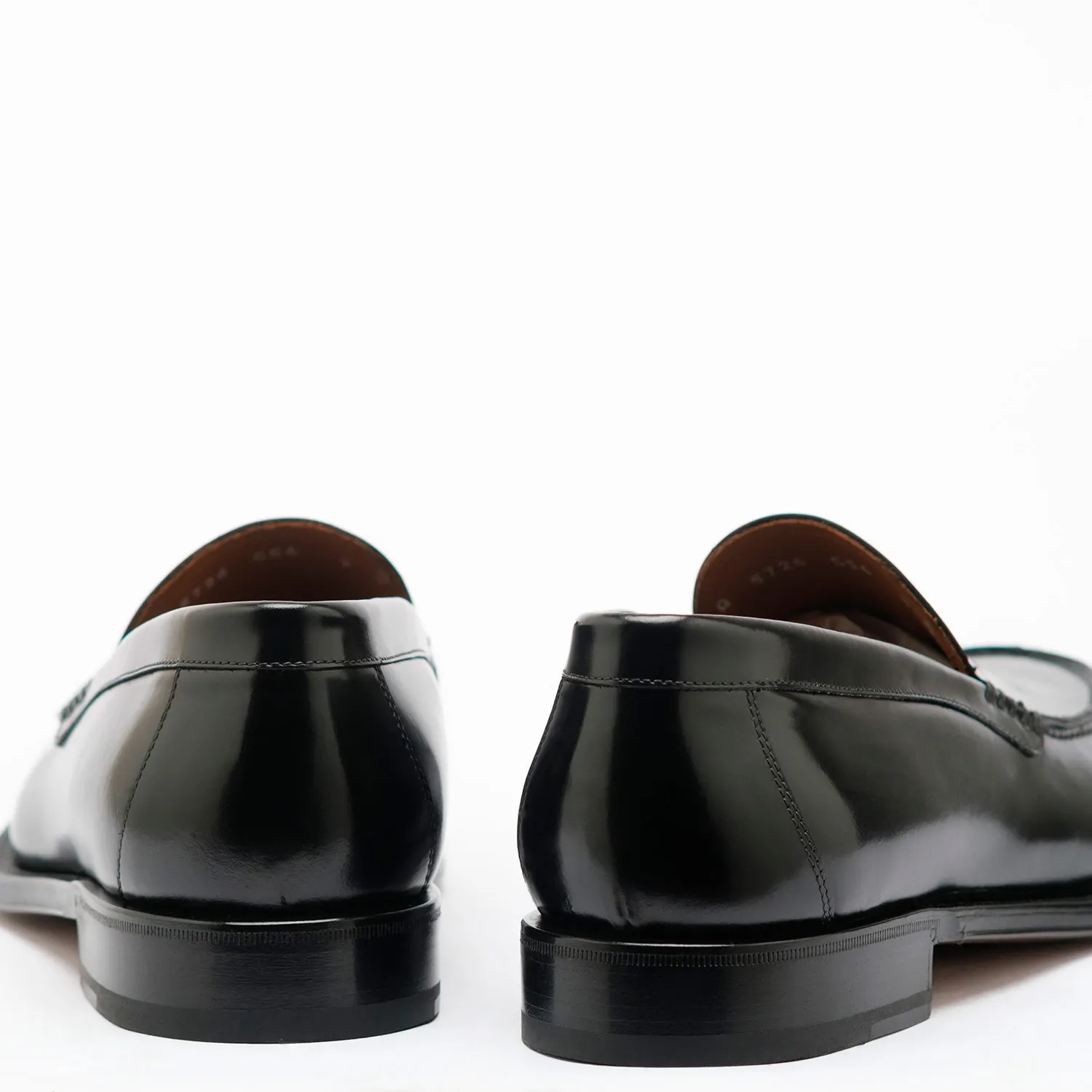 Handcrafted Classic and minimal italian loafers in brushed black leather with leather sole for formal and casual dress