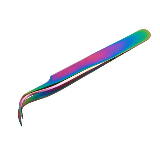 Wholesale Stainless Steel Quality Lashes Eyelashes Tools Private Label Fiber Tip Tweezers for Eyelash Extension