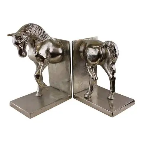 Shiny Silver Finished Horse Bookends Table Decorative Book Holder For office School Home Library Use Book Stopper Best Quality