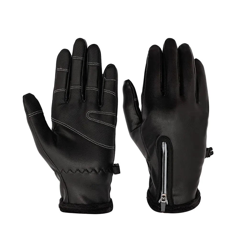 Лидер продаж, повседневная одежда, индивидуальный логотип, кожаные модные перчатки с закрытыми пальцами/Модные кожаные перчатки большого размера для взрослых