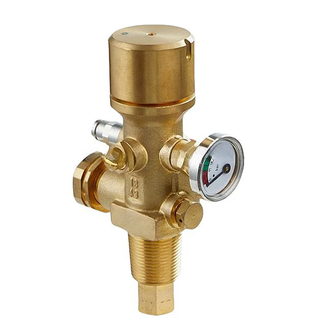 High Pressure 150bar Fire Detection CO2 Cylinder Valve with Gauge for Fire Extinguisher