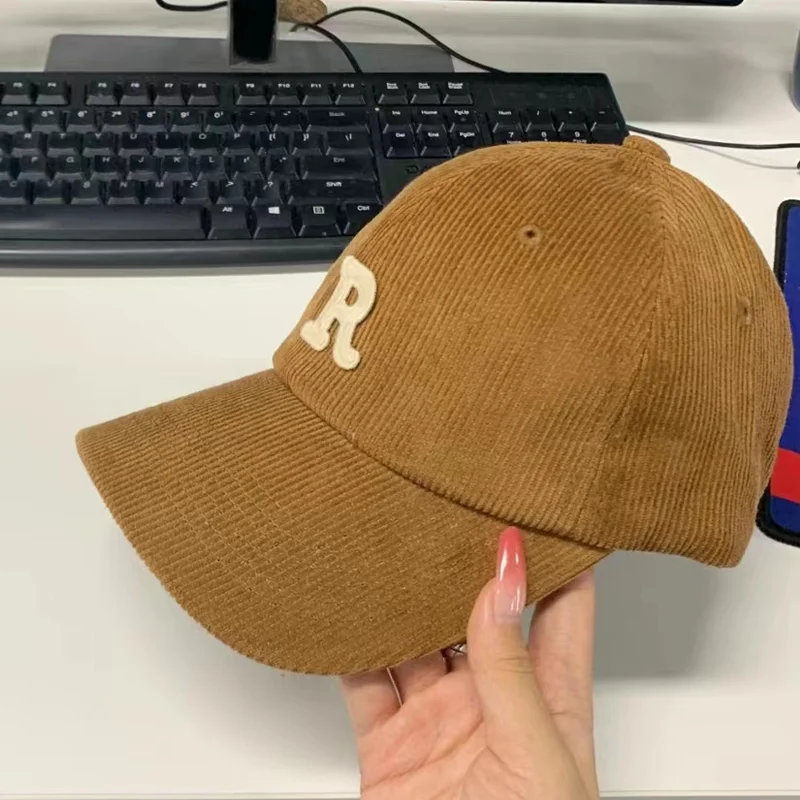 Bulk Recycled Purple Cheap Fitted Winter Outdoor Sport Corduroy Cap 6 Panel Unstructured Snapback Hats Corduroy Hat Rope