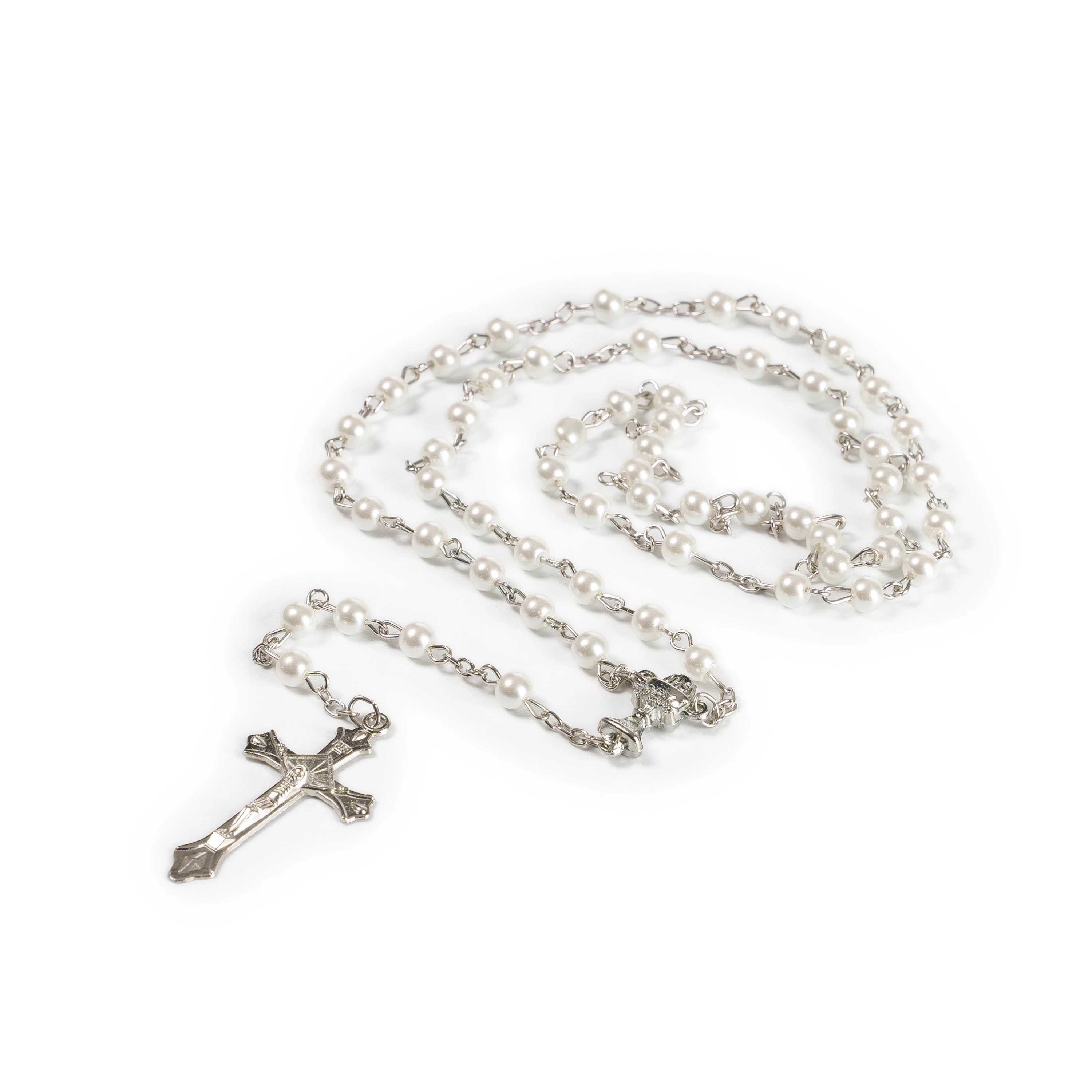 Розарий для беременных с акриловым жемчугом и металлической чашей или Мадонной элегантного дизайна